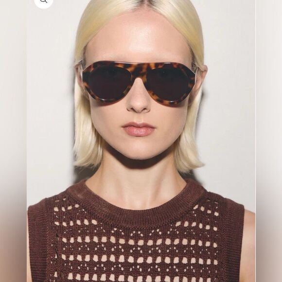 NEW EDERA AVENA  FLAME HAVANA ACETATE SUNGLASSES IN Turquoise main image 8